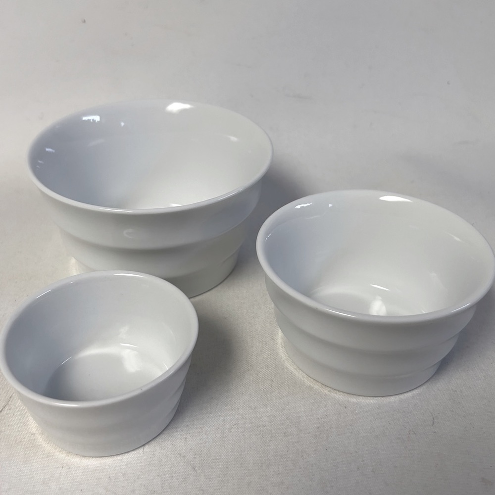 BIA GOLDEN BLUE 3-Pieces Porcelain Bowls NWOT